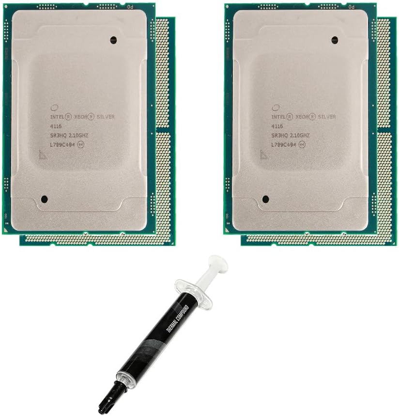 Paquete de 2 procesadores Intel Xeon Silver 4116 de 12 núcleos, 2.10 GHz para ThinkSystem SR530, SR630, SR650, ST550