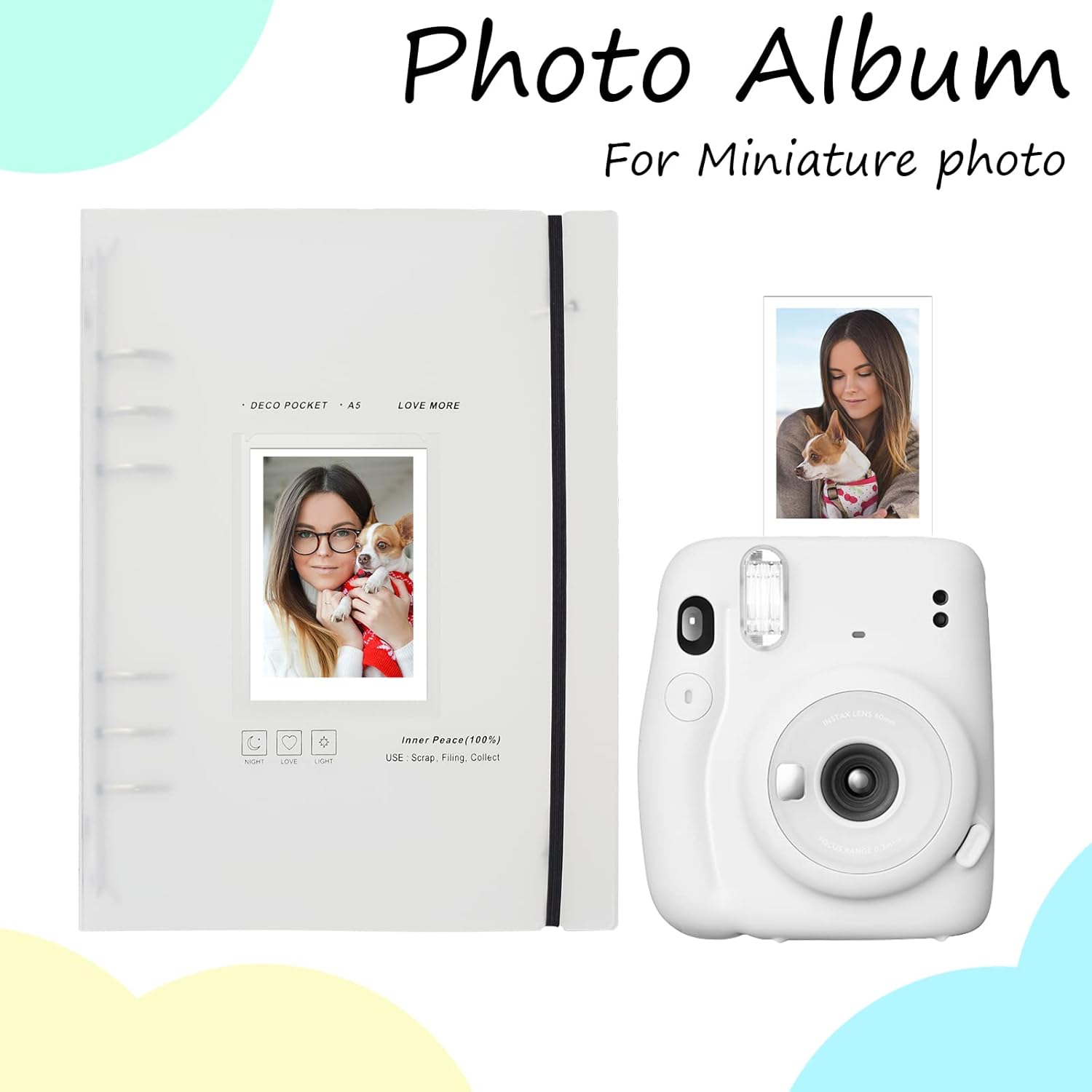 Kpop – Carpeta para tarjetas fotográficas A5, carpeta de tarjetas fotográficas Kpop, 6 anillas, protectores de tarjetas, páginas pequeñas, libro de