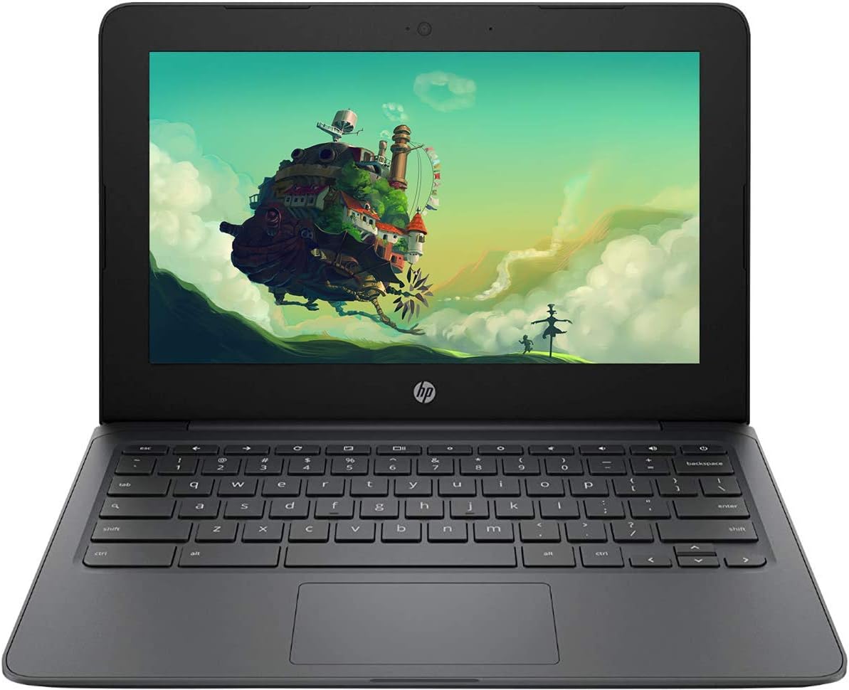 HP Chromebook 2021 – Laptop HD de 11.6 pulgadas para negocios y estudiantes, Intel Celeron N3350, 4 GB de RAM, 32 GB eMMC, cámara web, USB-A y C,