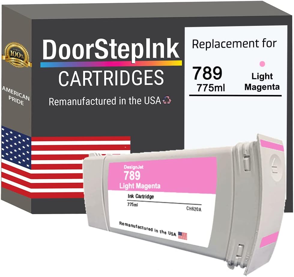 DoorStepInk Remanufactured in The USA Ink Cartridge Replacements for HP 789 CH620A Light Magenta for Printers DesignJet L25500 42in Wide Format