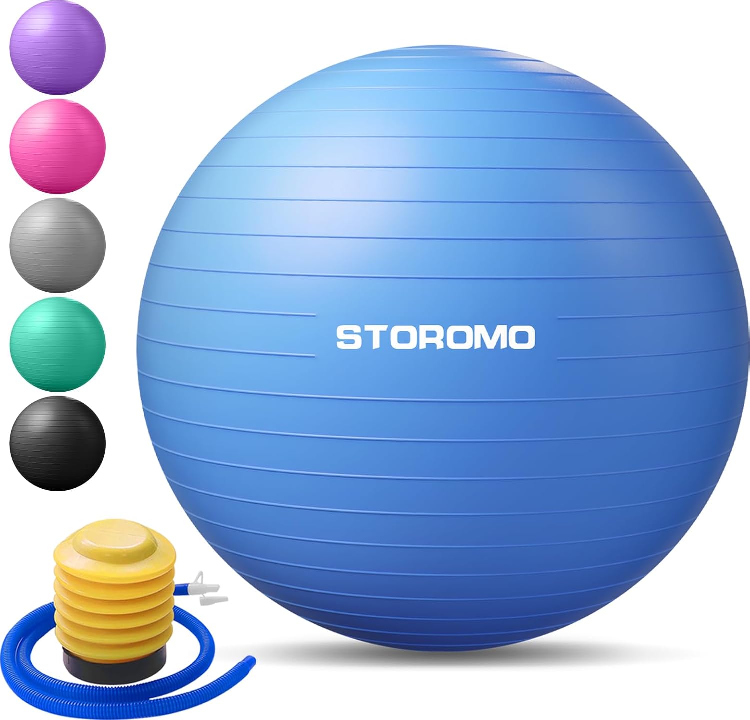 Pelota de ejercicio, pelota de yoga (tutorial de ejercicio gratuito), extra gruesa antideslizante, soporta 2500 libras, pelota de entrenamiento para