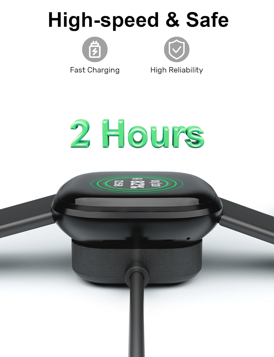 Bicmice Compatible con Fitbit Sense y Versa 3 Charger Cable de carga de repuesto para Sense 2, Sense, Versa 4, Versa 3 Smartwatch de 3.3 pies, cable