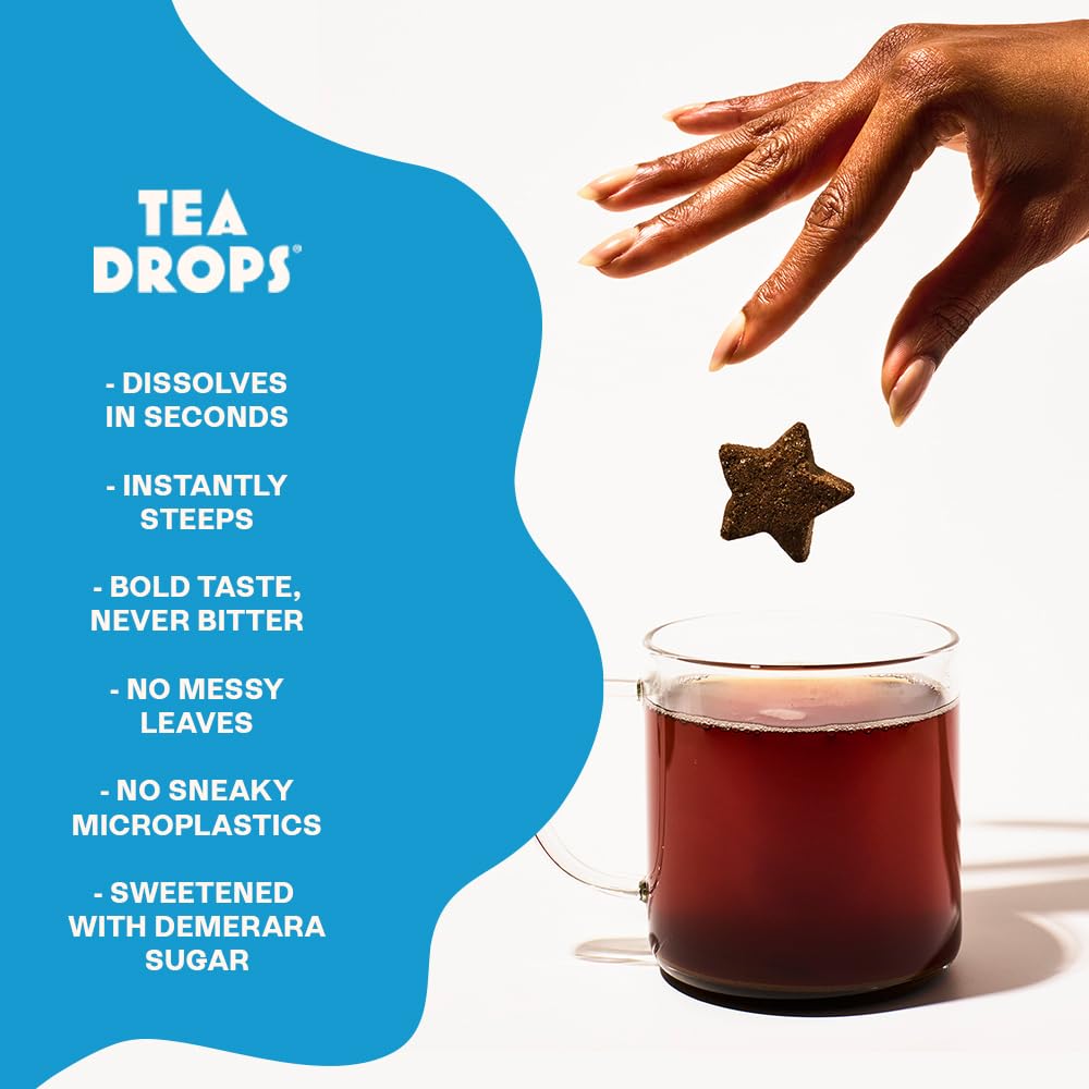 Tea Drops Set de regalo 9 muestras de té orgánico de hojas sueltas (Chai, Earl Grey, cítricos, jengibre, rosa, matcha, menta, Ube, Assam Thai)