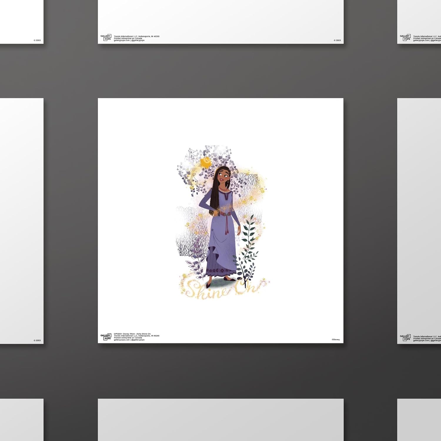Trends International Gallery Pops Disney Wish – Póster de pared Asha Shine On Wall Art, 12.00 x 12.00 pulgadas, versión sin marco