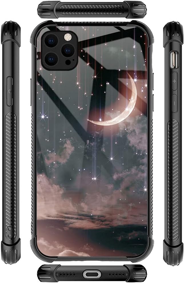 Funda compatible con iPhone 13 Pro, fundas Crescent Nebula 13 Pro para niñas, esquinas reforzadas, TPU suave, a prueba de golpes, compatible con