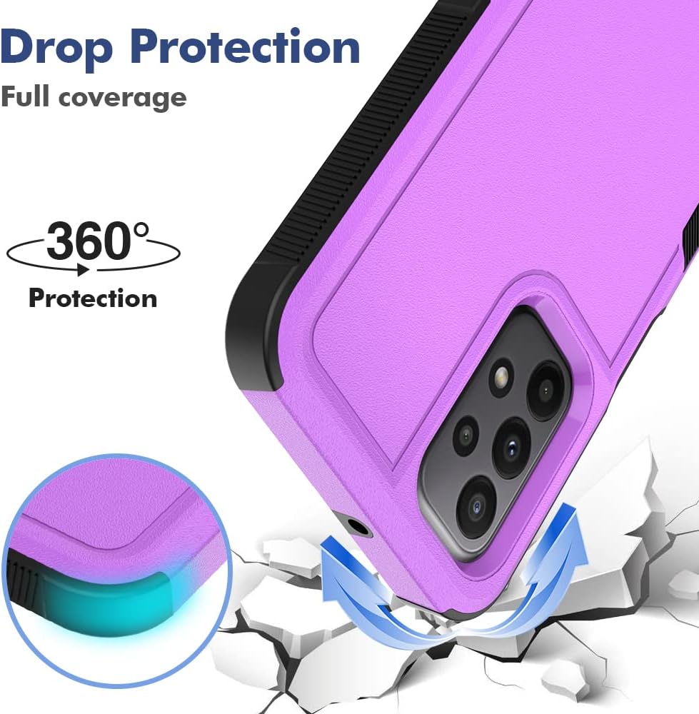 Jeylly Funda para Samsung Galaxy A23 4G5G (2022), protección contra caídas de grado militar, antideslizante, mate, policarbonato duro, TPU suave, a