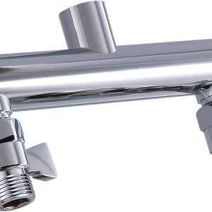 HAOXIN Colector de ducha de doble salida con válvula de cierre, adecuado para sistema de ducha de doble rociador, cromo, STC03 HAOXIN Colector de ducha de doble salida con válvula de cierre, adecuado para sistema de ducha de doble rociador, cromo, STC03