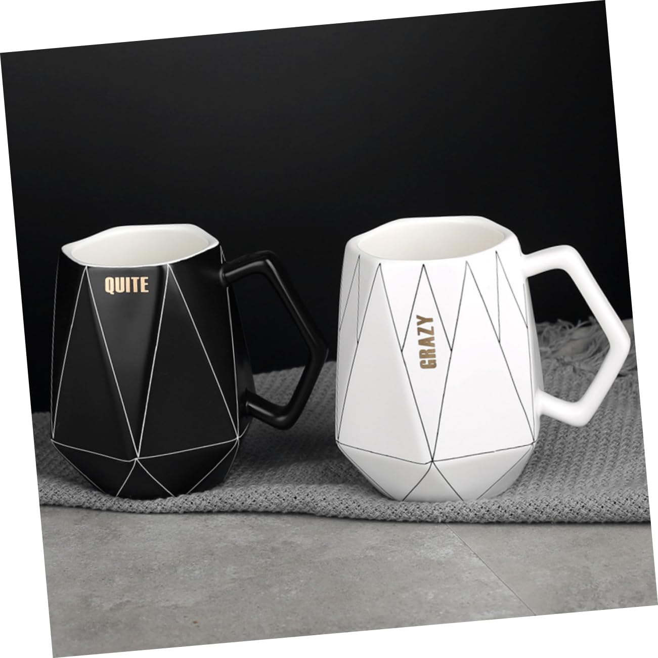 Mug Tea Cups with Lid Coffee Cups with Lids Ceramic Coffee Cup Porcelain Tea Cup Geometric Ceramic Cup Geometric Line Ceramic Cup Enamel Milk Cup