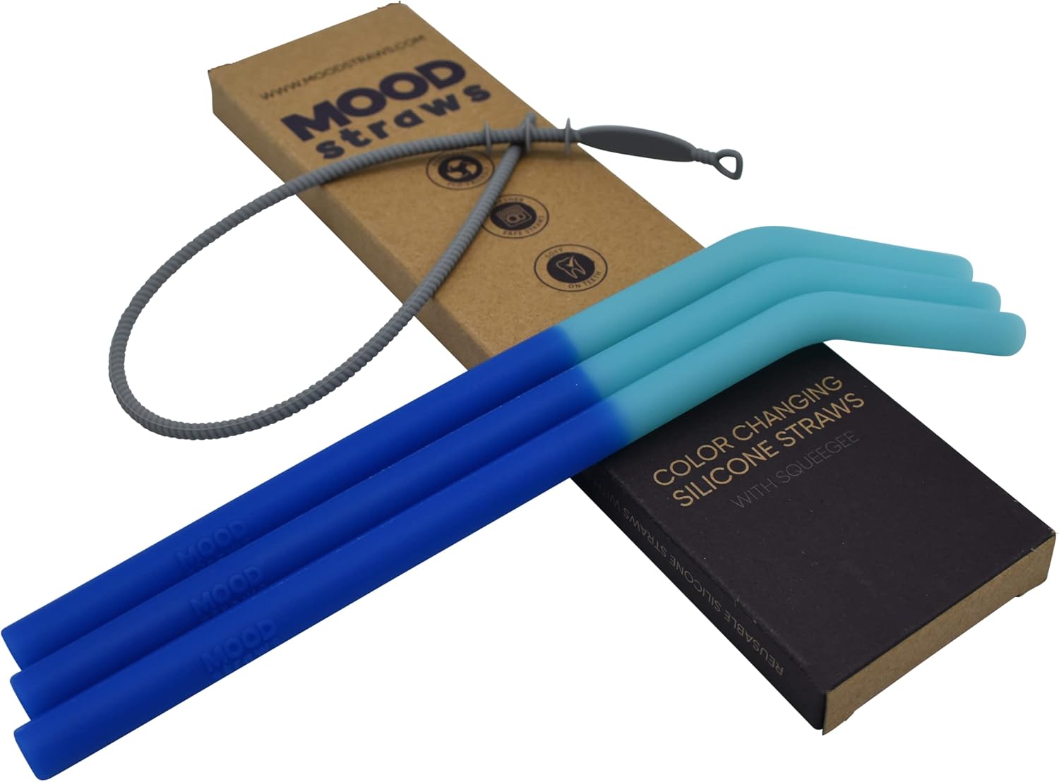 Pajitas reutilizables de silicona, cambio de color, además de limpiacristales. Ecológico y libre de BPA. Flexible e ideal para vasosYETI y niños.