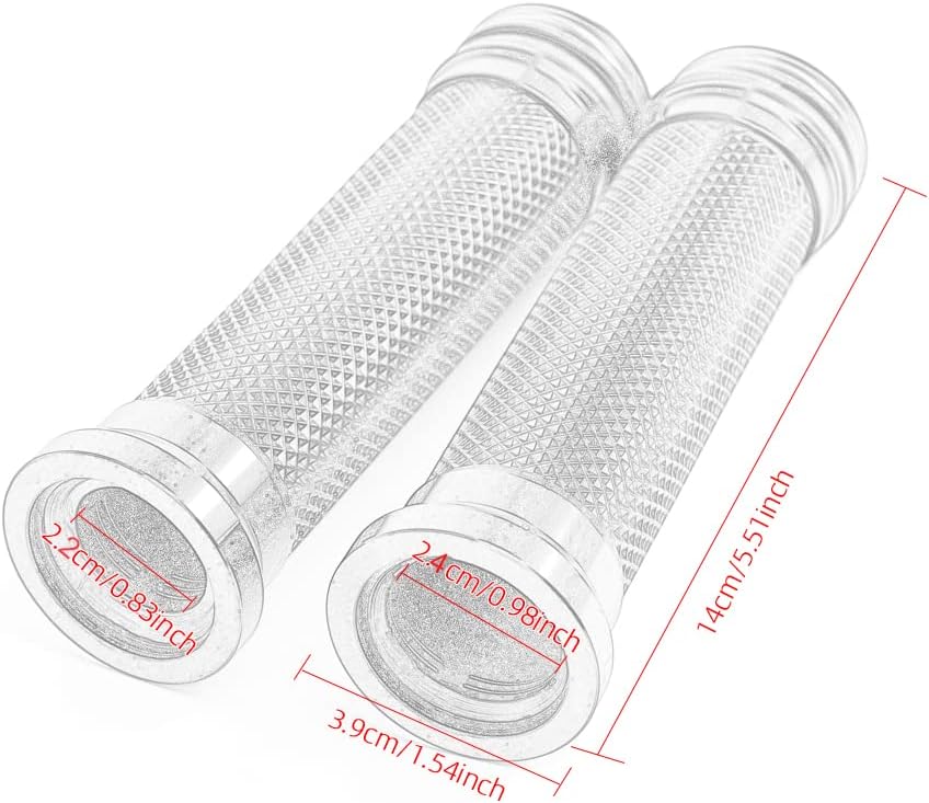 Hand Grips 78” 22mm Aluminum and Rubber Gel Handlebar Grip Non Slip Universal Motorcycle Grips for Motorbike