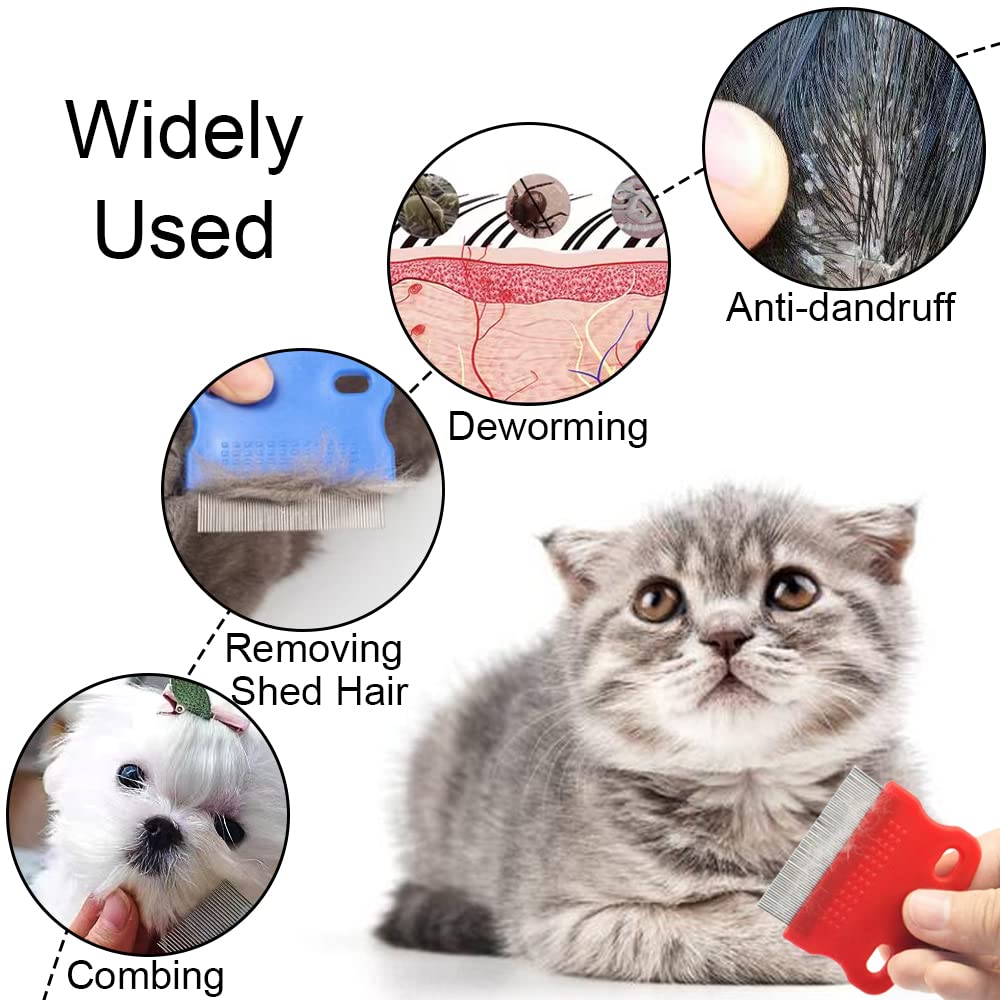 6 peines para pulgas para mascotas, peines para perros y gatos, peines de masaje para depilación, peines para eliminar la caspa, manchas de cabello