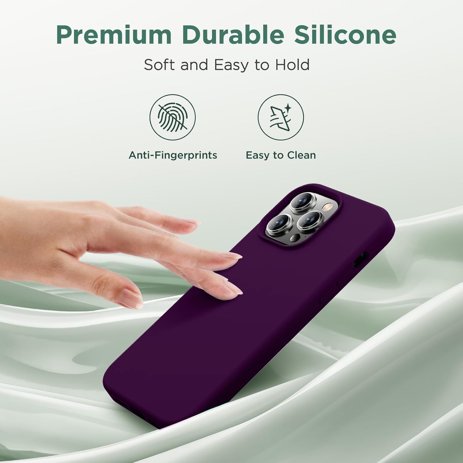 Cordking Funda para iPhone 14 Pro Max, silicona líquida de alta calidad a prueba de golpes para iPhone 14 ProMax con forro de microfibra suave