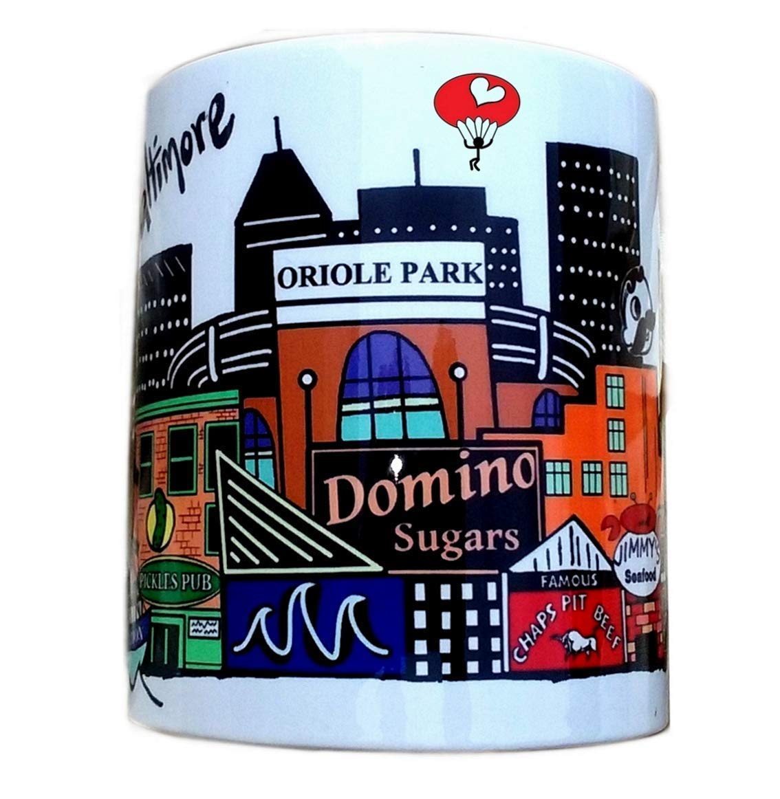 BALTIMORE Md Souvenir Coffee Mug – Colorful LONG DISTANCE Skyline Gift
