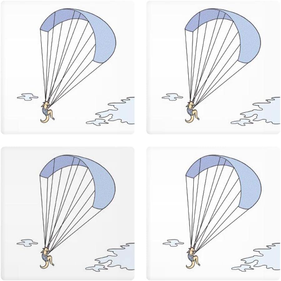 Parasaurolophus – Posavasos de parapente, decoración del hogar Joyride, 4 posavasos de cerámica, posavasos cuadrados de 4 pulgadas, juego de 4,