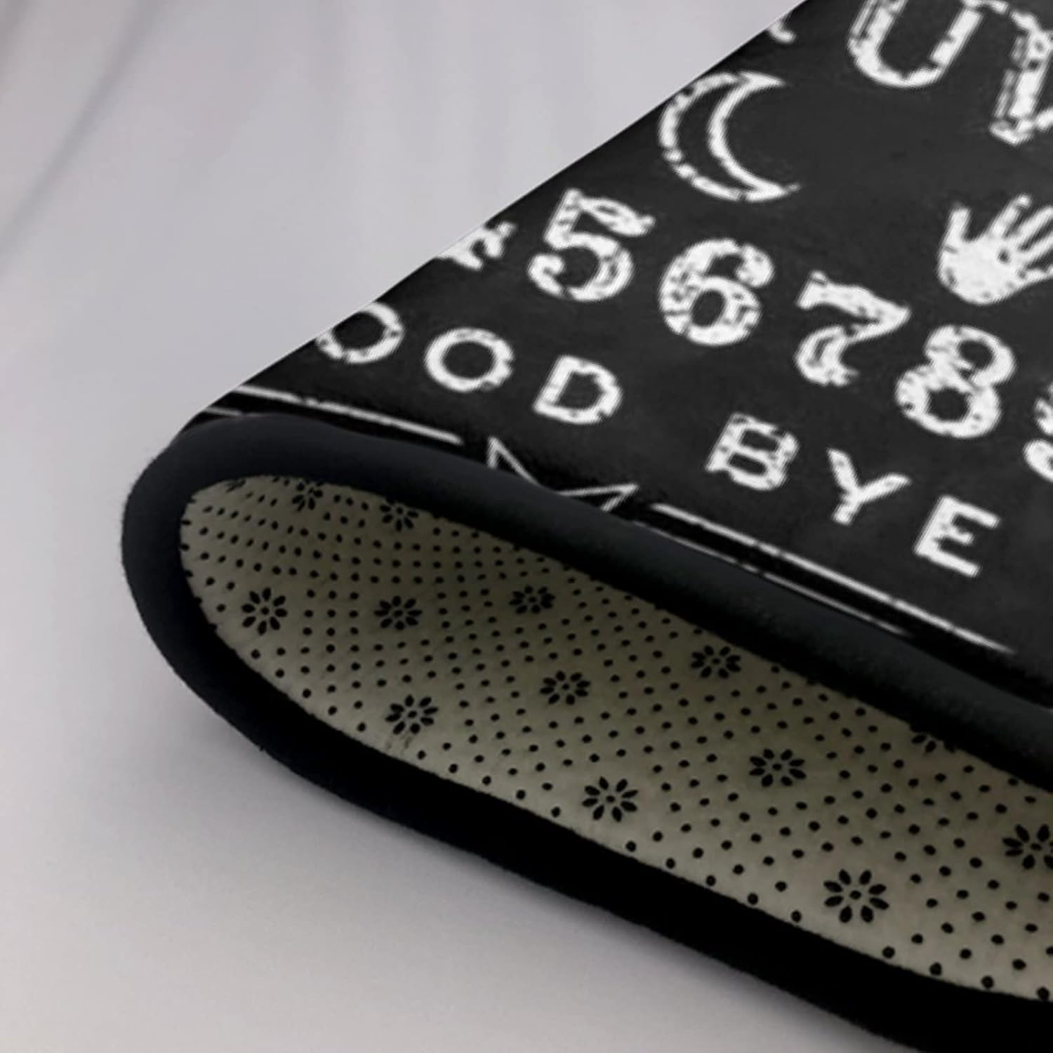 Alfombra suave para interiores, alfombra vintage de esqueleto, tablero mágico de Ouija, negro, antideslizante, para sofá, sala de estar, dormitorio,