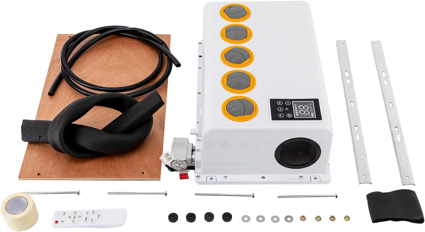 Kit de aire acondicionado de 12 V para camión, autobús, RV, 2000 W6800 BTU, kit de aire acondicionado dividido portátil para colgar, kit de aire