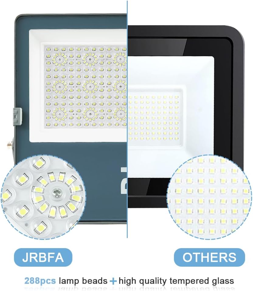 Luces LED de inundación para exteriores, 200W 20000LM Luz de trabajo LED con conductor, 6500K luz blanca diurna, IP66 portátil impermeable al aire