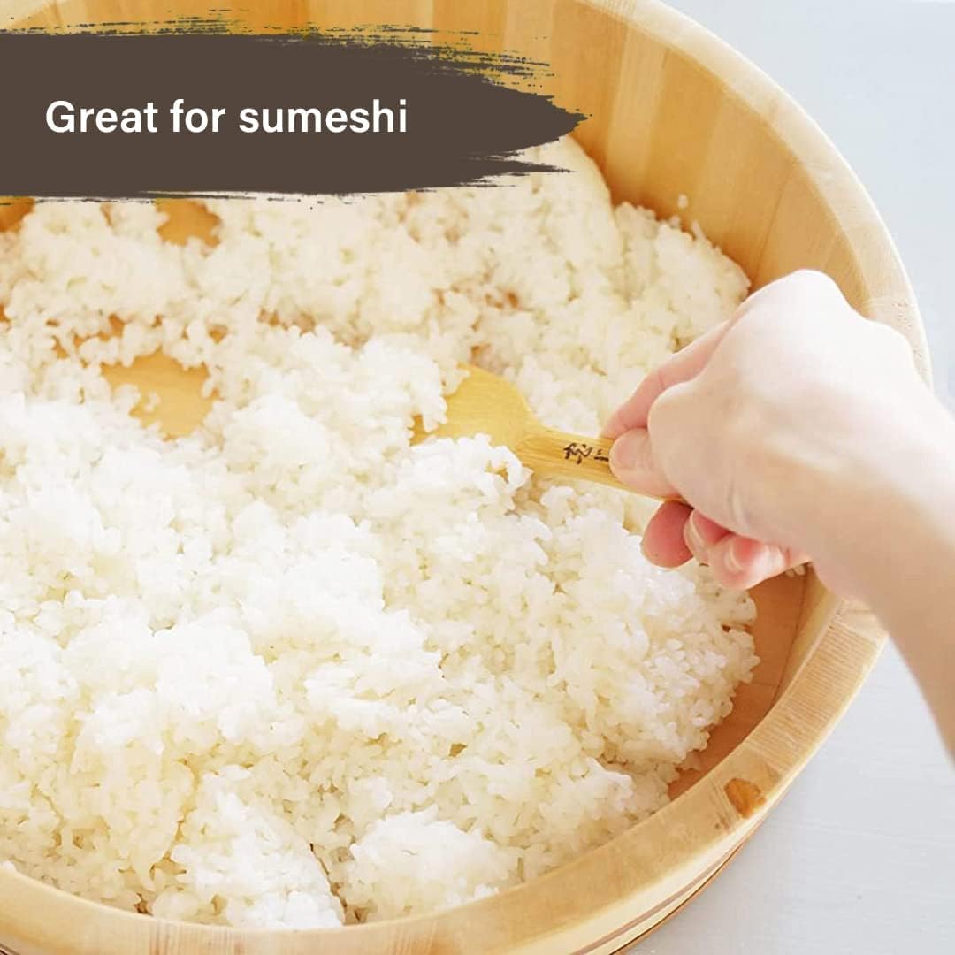 TIKUSAN Hangiri – Tina de mezcla de arroz Hangiri de madera, banda de PP con tapa, hecha en Japón, hecha de abeto Momi, sushi, arroz, sushi oke,