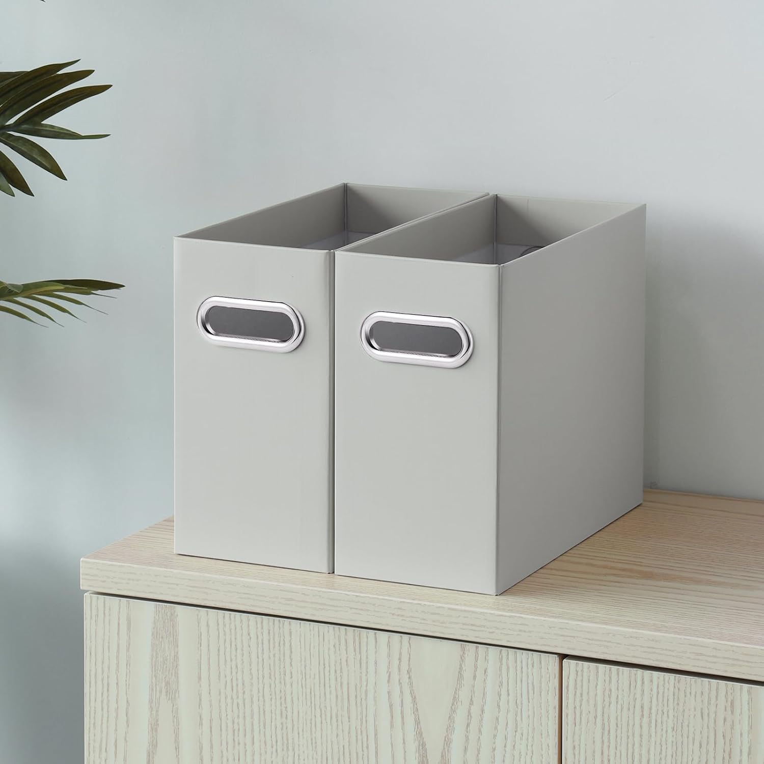 Oterri Organizador de archivos, caja de almacenamiento pequeña, organizador de carpetas de archivos de cartón, caja de archivos plegable,