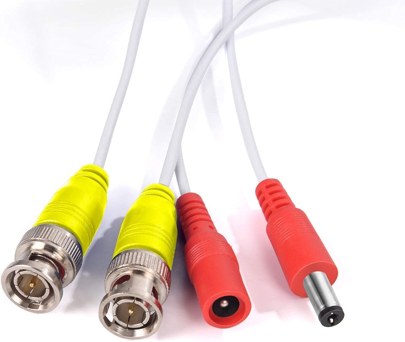Paquete de 4 cables de alimentación de video BNC 2 en 1 de 100 pies (98.4 ft), cable de extensión de cable de cámara de seguridad para sistema de