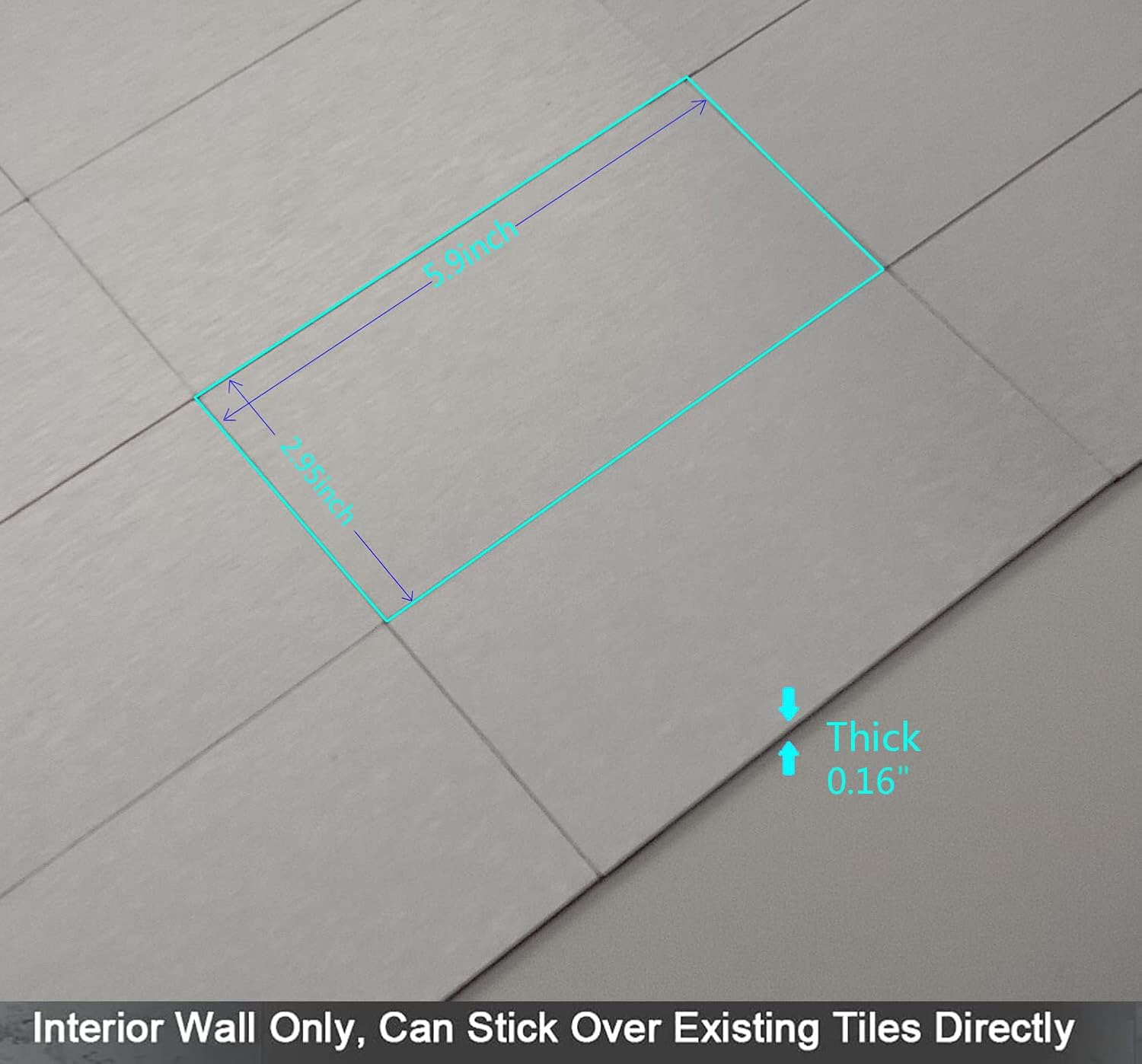 XUANINY 96 azulejos para salpicaduras, superficie cepillada plateada de aluminio de 3 x 6 pulgadas, adhesivo de metal de pared 3D de metro para