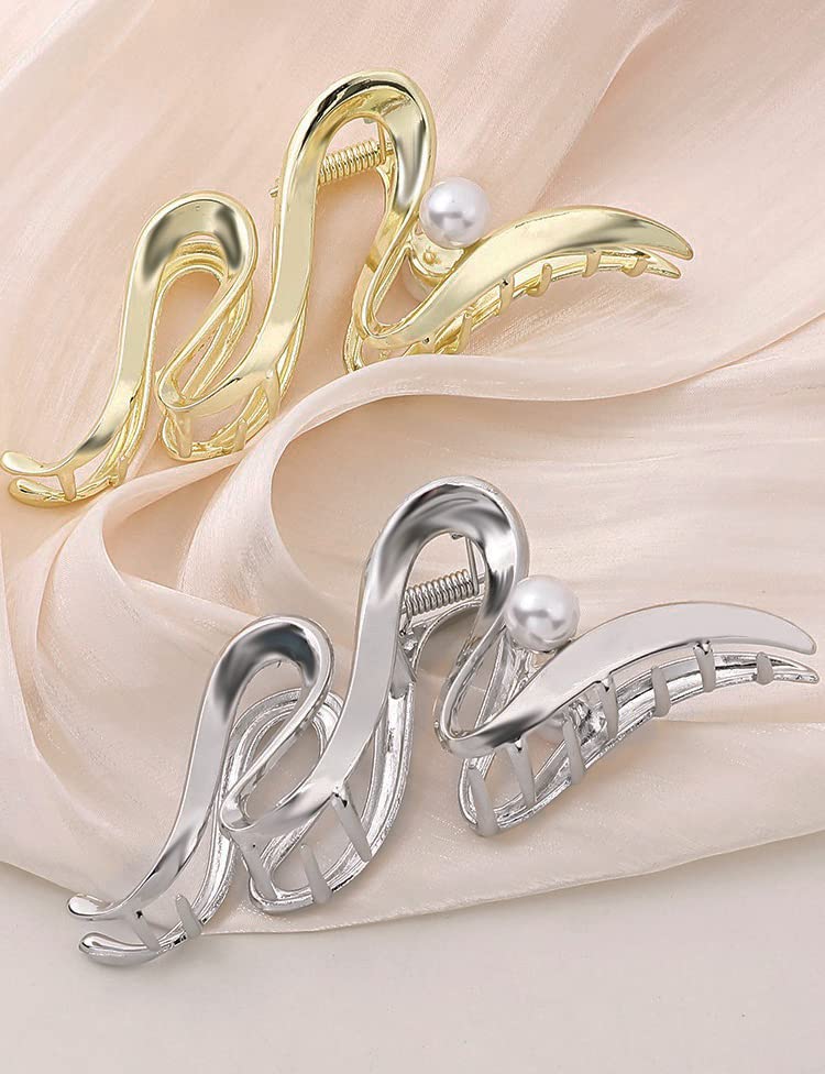 Pinzas para el cabello para mujer, paquete de 4 pinzas grandes de metal de 4 pulgadas, pinzas de pelo perfectas para mujeres y más delgadas, peinado