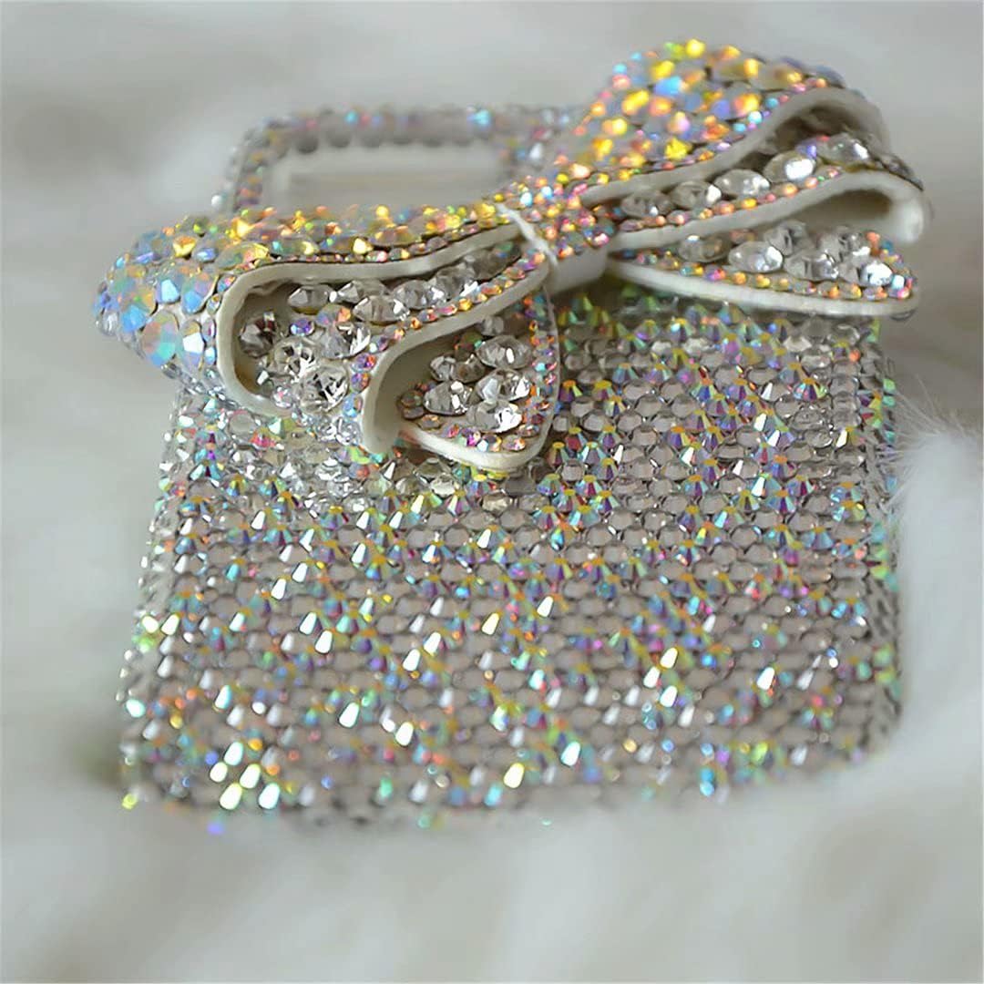Max-ABC – Carcasa para Samsung Galaxy S20, diseño de lazo con diamantes de imitación y diamantes de imitación para mujer y niña, color blanco