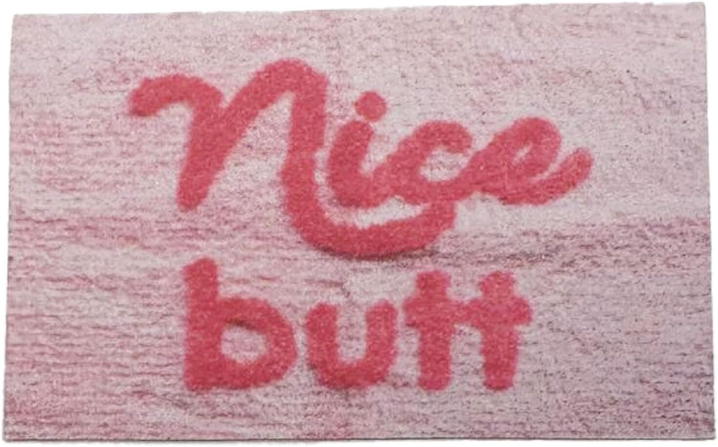 Melody Jane Dolls Houses Alfombra de baño para casa de muñecas, bonito trasero, color rosa, moderna, accesorio impreso, tarjeta