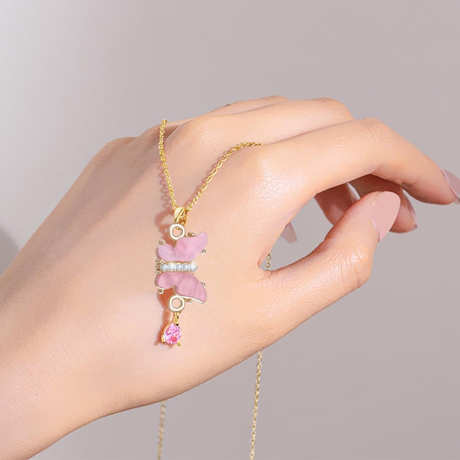 20 Uds. 10 colores de aleación de acrílico diamantes de imitación mariposa colgante Enlaces encanto doble bucles mariposa conector encantos para