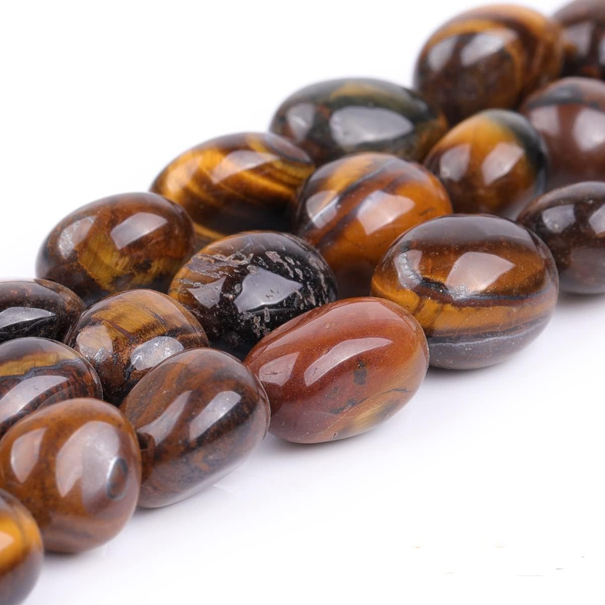 50 cuentas de piedra de ojo de tigre amarillo natural de 0.197-0.315 in de forma libre irregular para hacer joyas, pulseras, collares, aretes