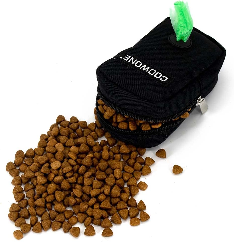 COOWONE Bolsa de golosinas para perros con clip, bolsas de golosinas para entrenamiento de mascotas, bolsa de golosinas para perros pequeños, bolsa
