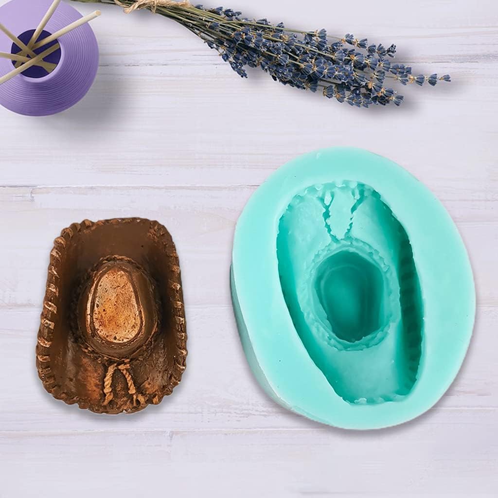 Molde de silicona para sombrero de vaquero occidental, molde de silicona para sombrero de vaquero, molde de gelatina de caramelo de chocolate,