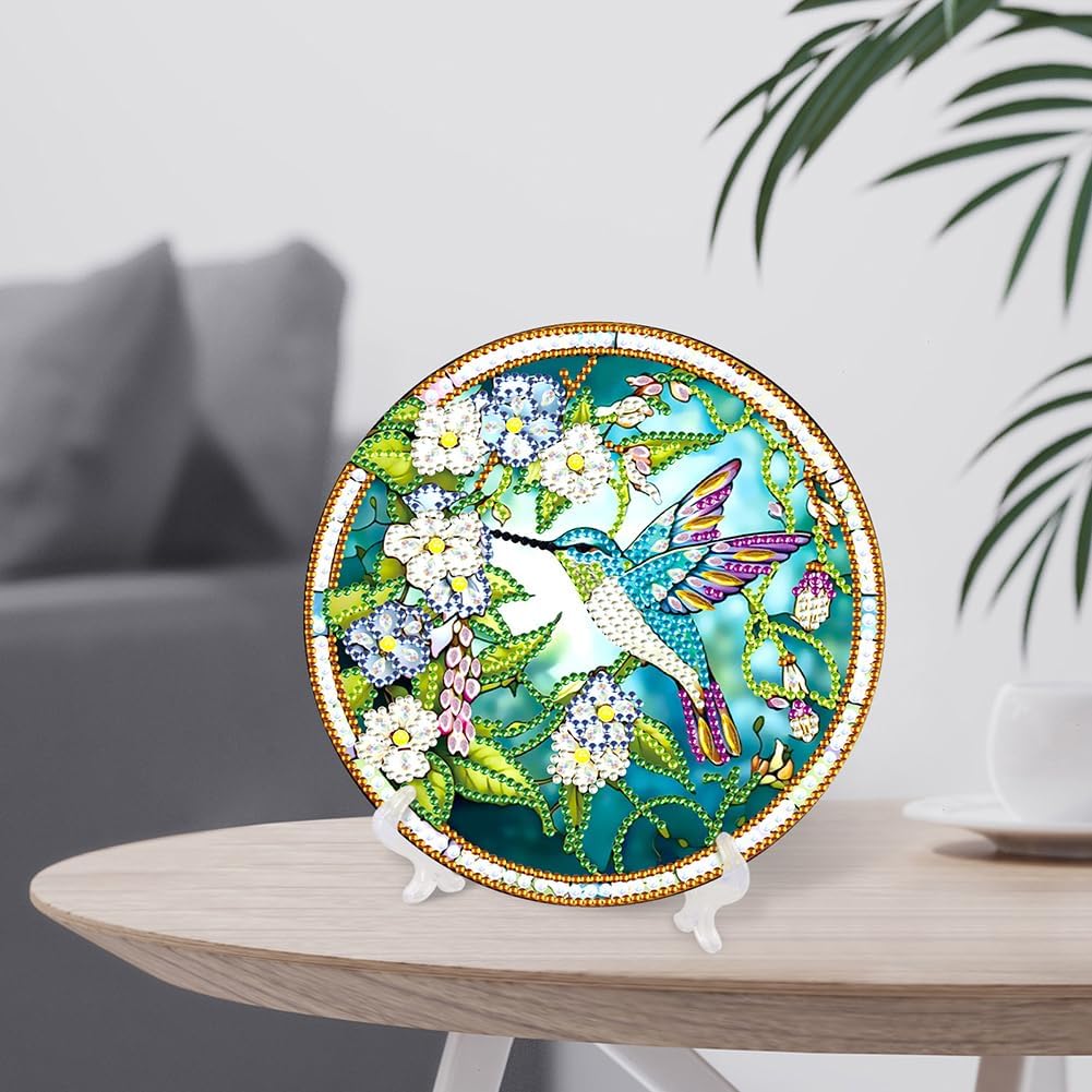 Orgone Pintura de diamante 5D de colibrí, adornos de escritorio, decoración de mesa de arte de diamantes por números, mosaico, manualidades, hogar,