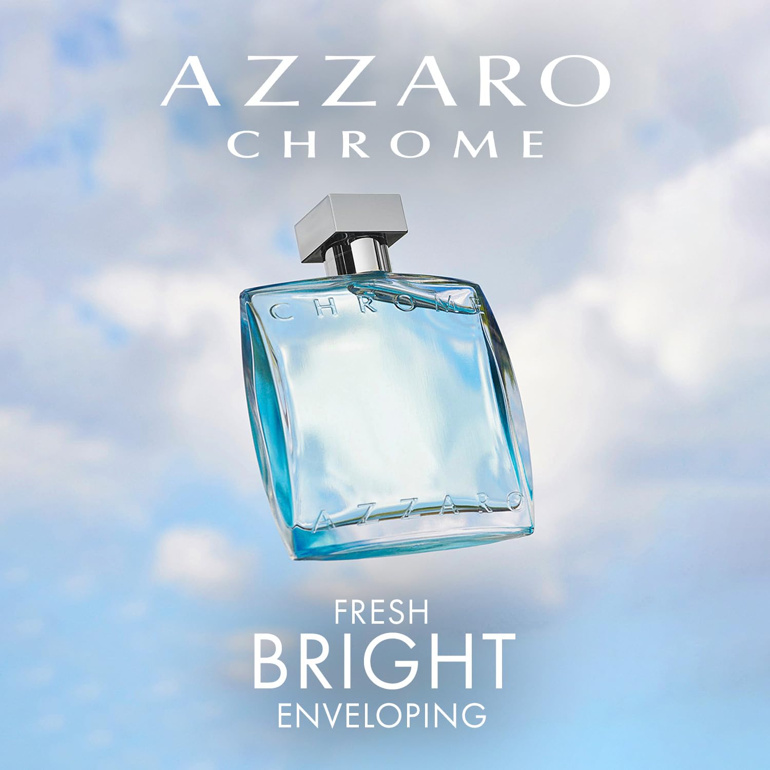 Azzaro Eau de Toilette cromado, juego de regalo de colonia fresca para hombre, juego de vacaciones de 3 piezas, incluye fragancias de tamaño
