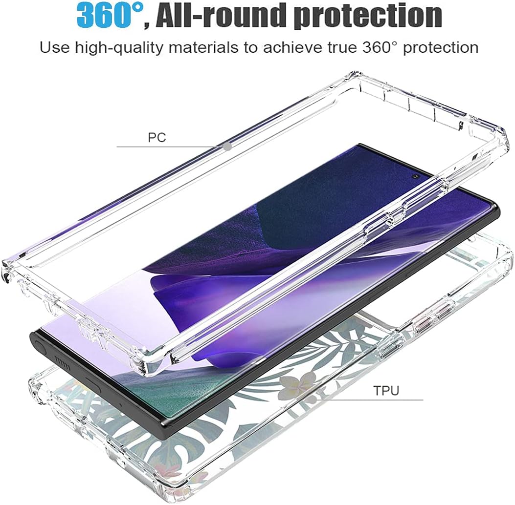 Zoeirc Funda para Galaxy Note 20 Ultra 5G, Samsung Note 20 Ultra Clear Case, TPU 360 cuerpo completo a prueba de golpes híbrido parachoques