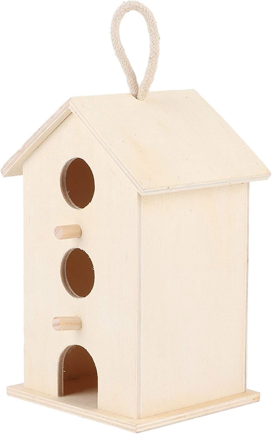 Fydun Hanging Wooden Bird Nests House Breeding Resting Box Supplies Outdoors Garden for Parrots Hanging Wooden Bird Nests for Family