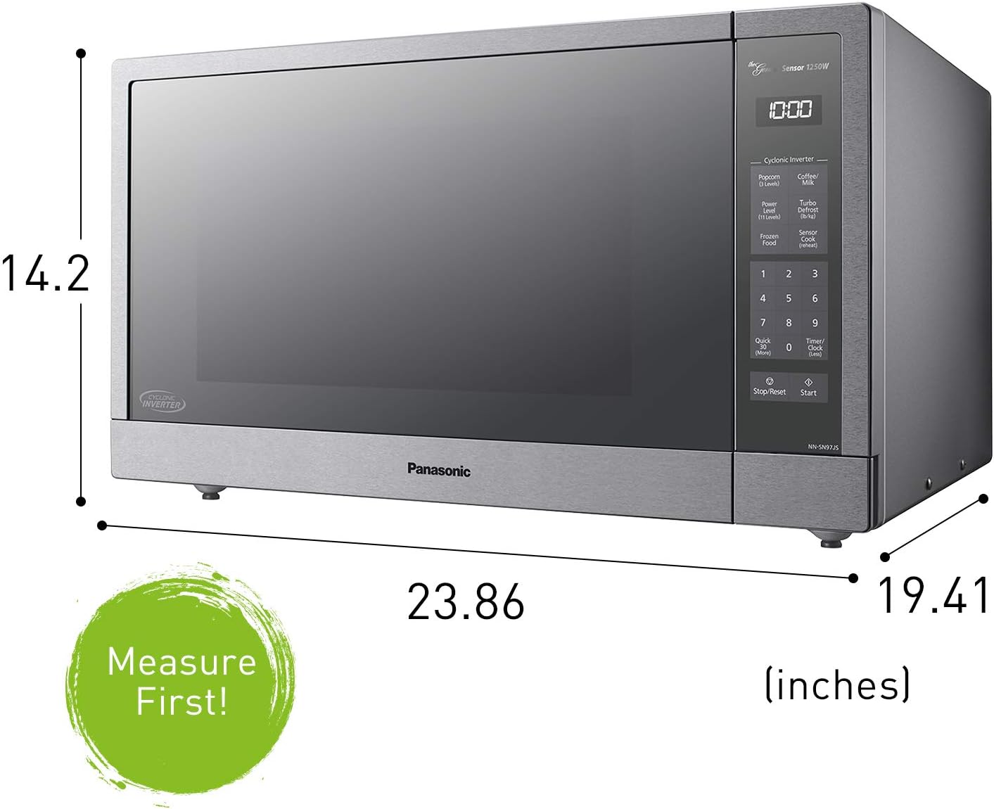 Panasonic NN-TK922SS – Horno de microondas NN-SN97JS de acero inoxidable y 27 pulgadas para 2.2 pies cúbicos, NN-TK922SS