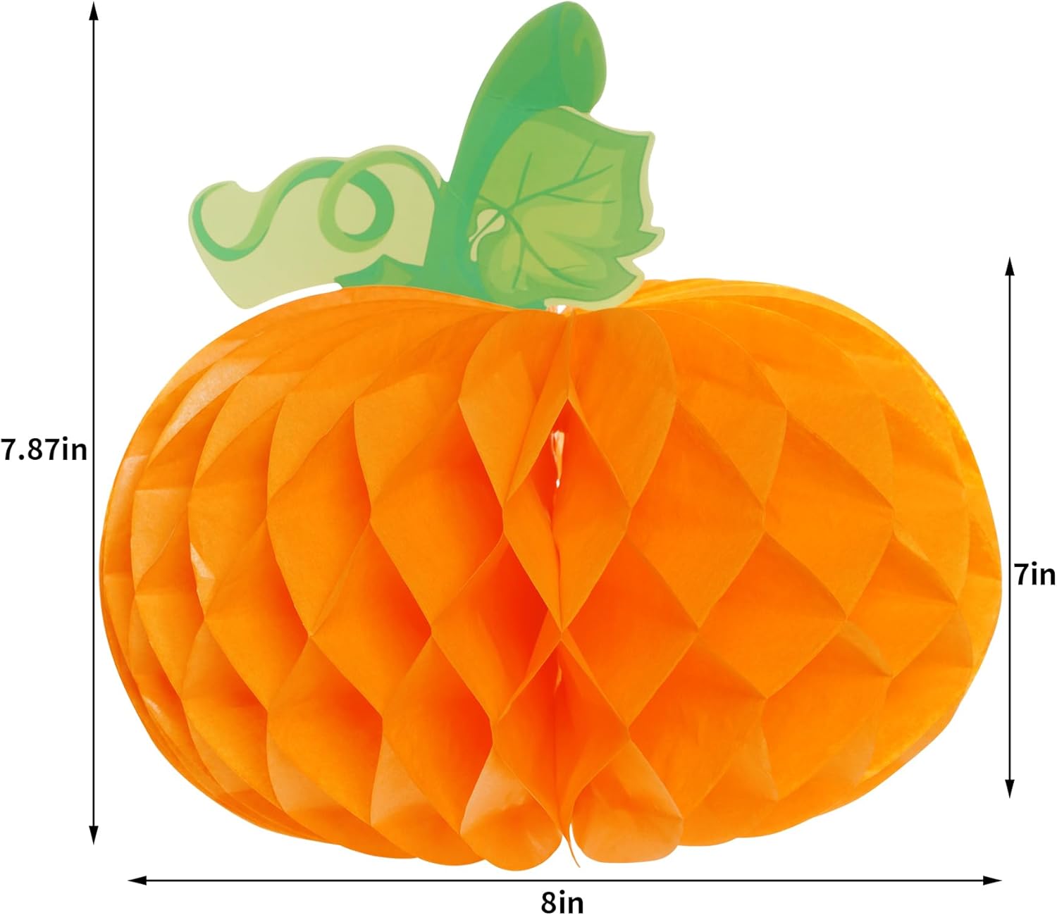 Sucrain 12 calabazas de panal 3D de calabaza de papel de seda para Halloween, fiesta de Acción de Gracias, suministros de festival de otoño (naranja)