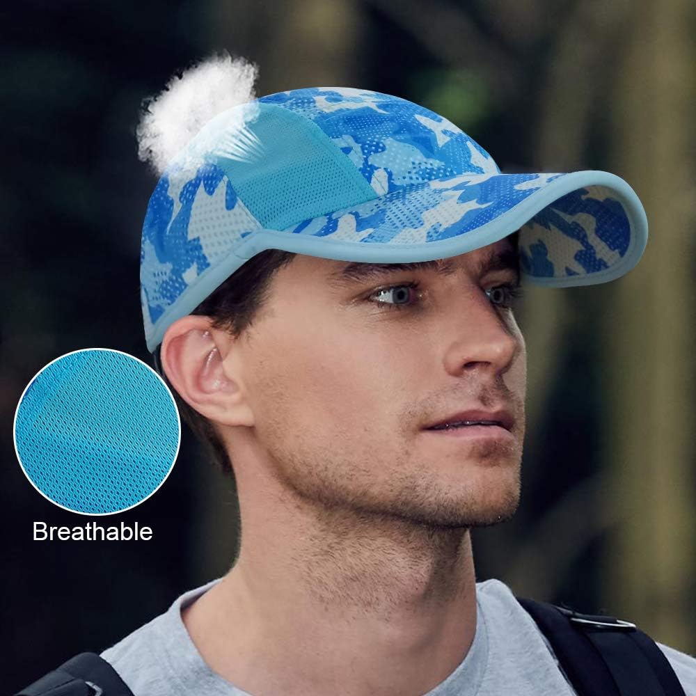 Gorra de béisbol de secado rápido, malla ligera, protección UV para deportes al aire libre