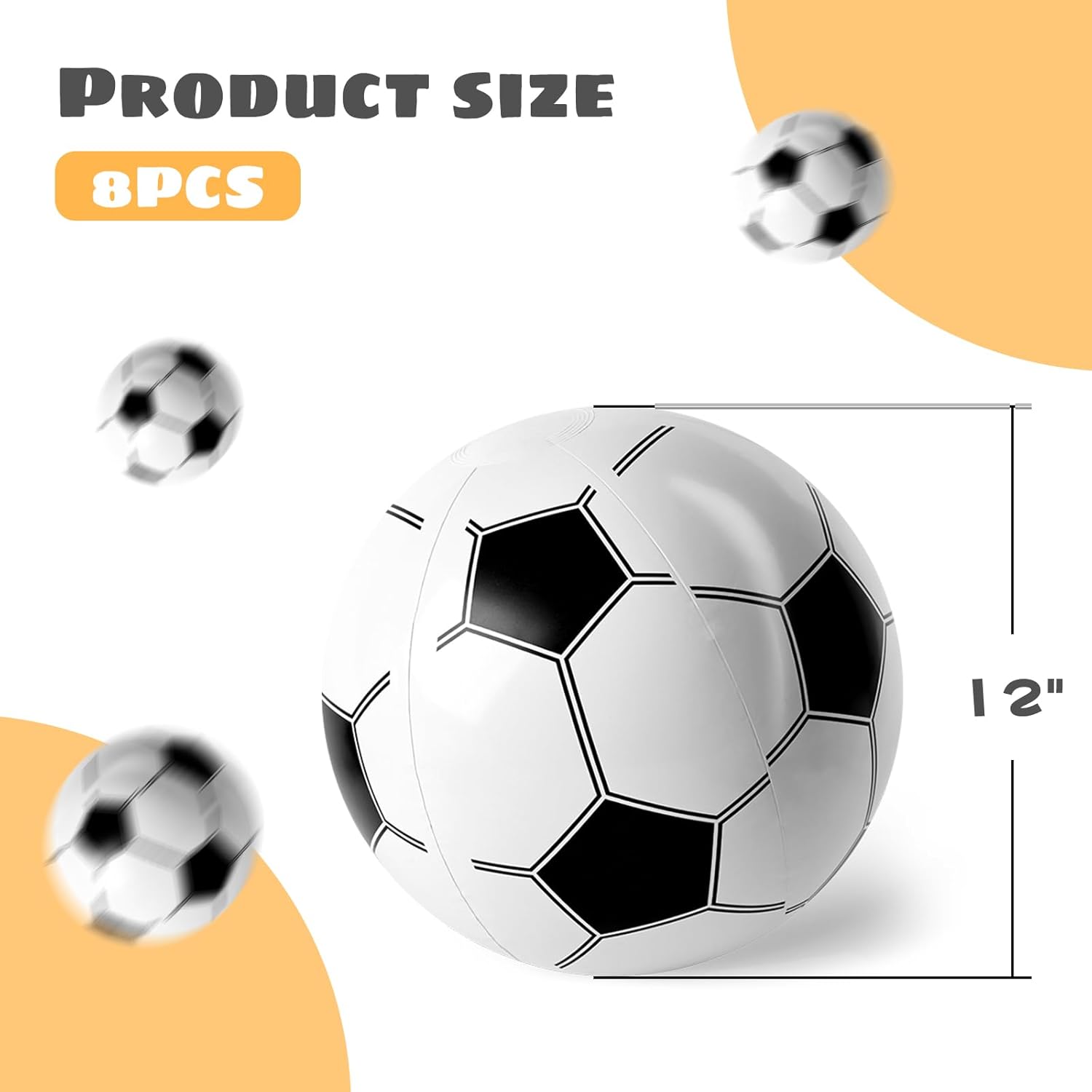 Shindel 8 bolas inflables, pelota de fútbol inflable de 12 pulgadas para niños, pelotas de playa para verano, piscina, juego de playa
