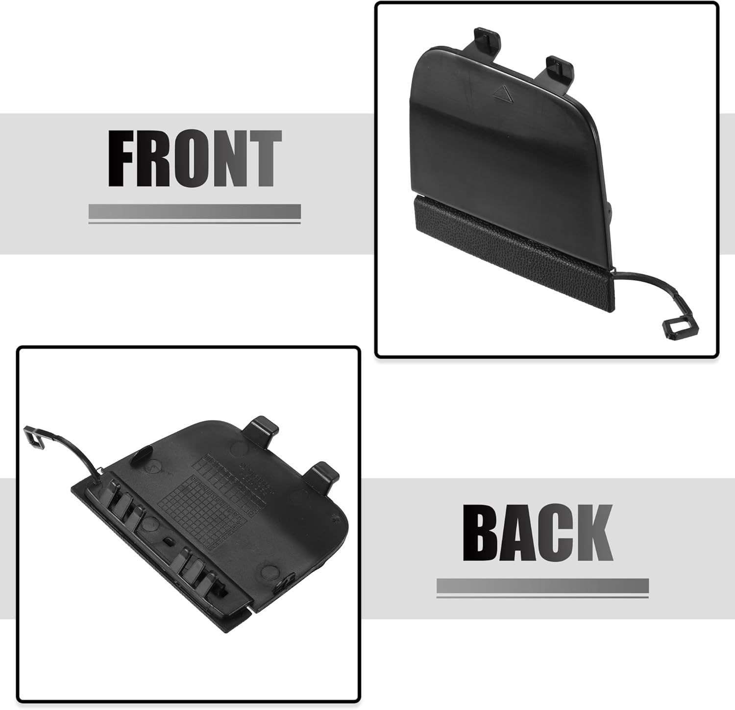 ACROPIX Tapa de gancho de remolque para parachoques delantero para Mercedes-Benz GLA 45 AMG 2018-2020 NO.A1568854200 – Paquete de 1 negro