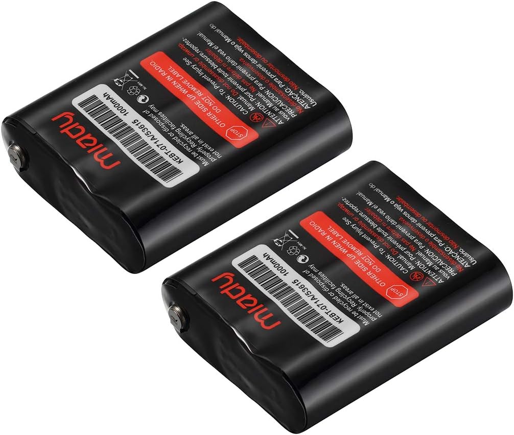 Miady Paquete de 2 baterías recargables de radio bidireccional 3.6V 1000mAh para Talkabout Motorola 53615 KEBT-071A KEBT-071-B KEBT-071-C KEBT-071-D