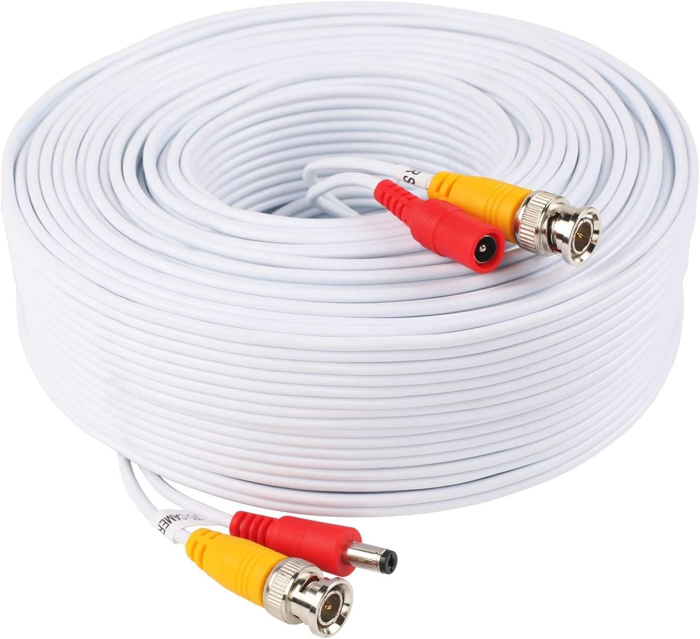 Paquete de 4 cables de alimentación de video BNC 2 en 1 de 100 pies (98.4 ft), cable de extensión de cable de cámara de seguridad para sistema de