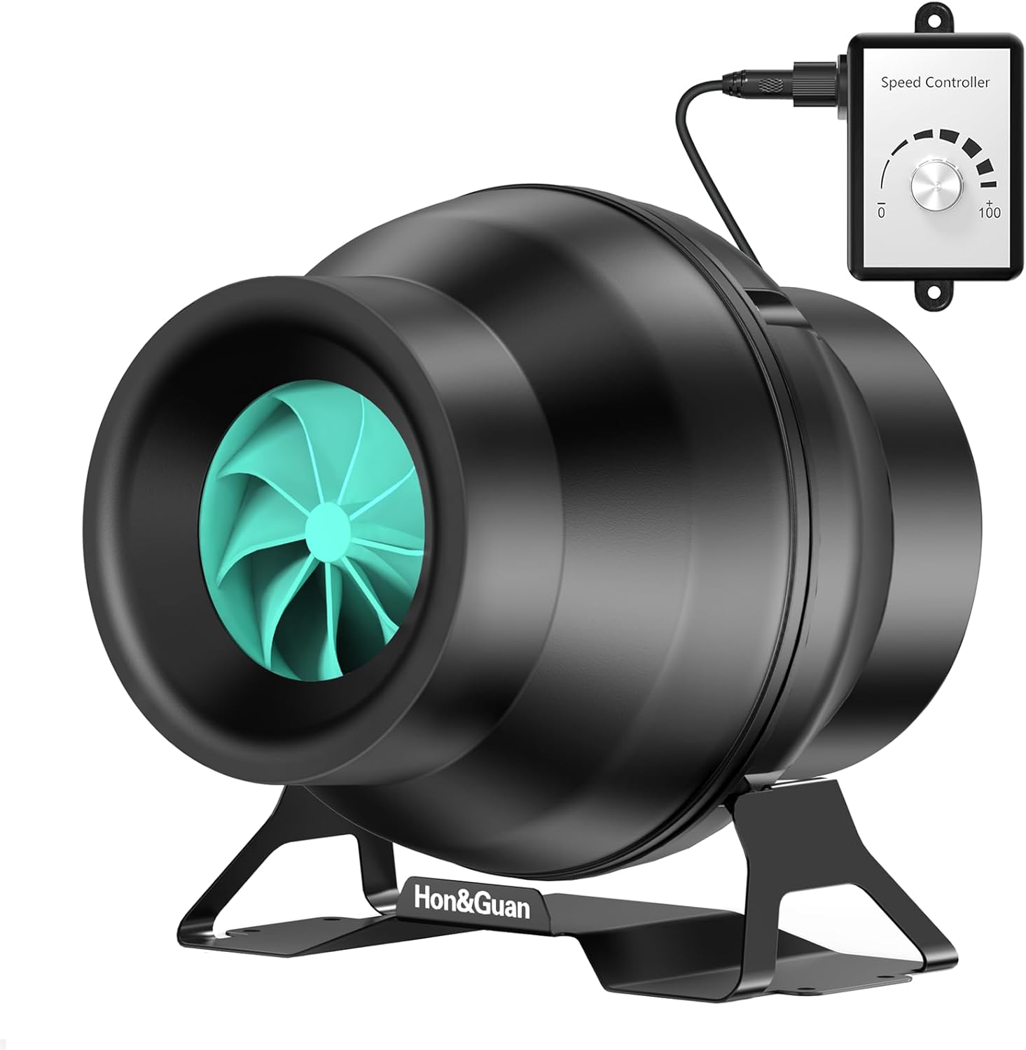 Hon&Guan Ventilador de conducto en línea de 4 pulgadas 146 CFM con controlador de velocidad variable, motor EC – Ventilador de escape de ventilación