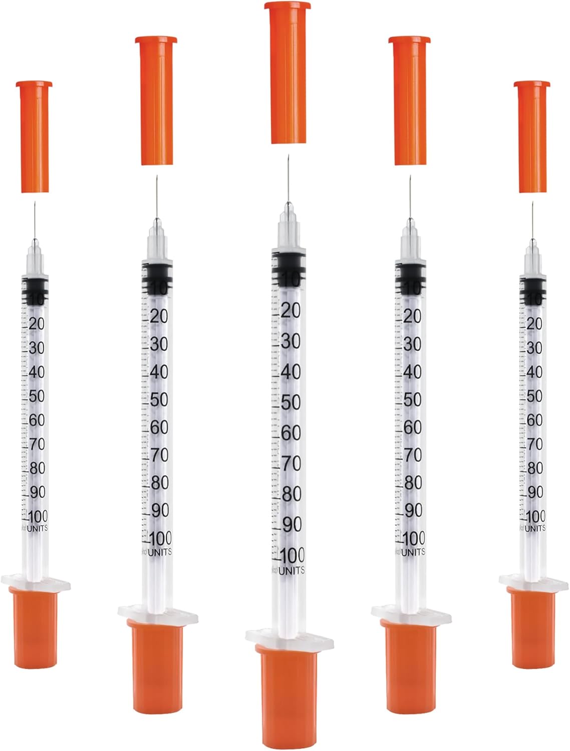 U-100 Jeringas de 1cc 1.09 oz 516″ (8mm), envueltas individualmente, paquete de 20