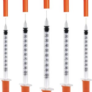 U-100 Jeringas de 1cc 1.09 oz 516″ (8mm), envueltas individualmente, paquete de 20 U-100 Jeringas de 1cc 1.09 oz 516″ (8mm), envueltas individualmente, paquete de 20
