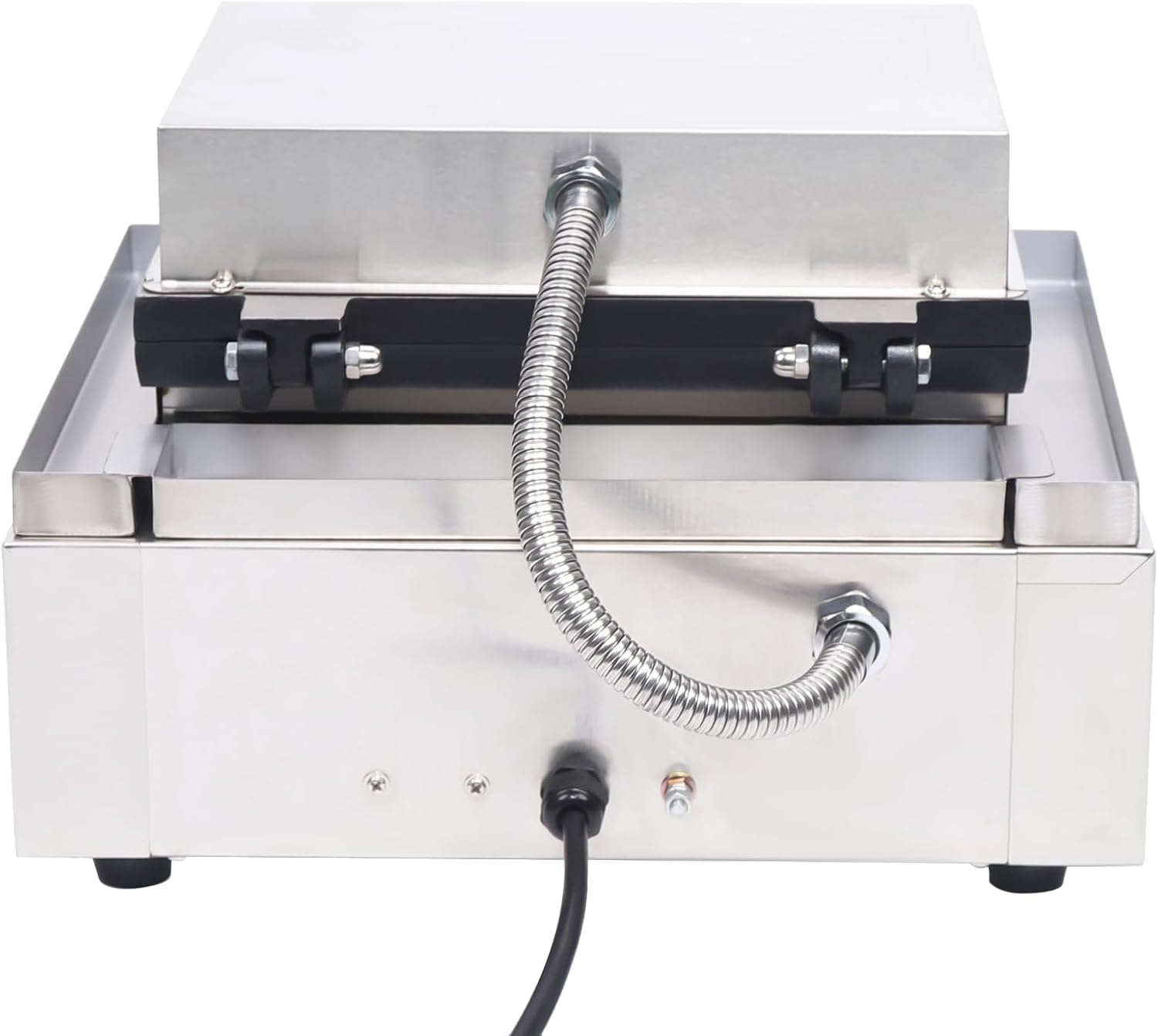 Máquina eléctrica para hacer donas de 110 V 1500 W, 12 piezas de acero inoxidable para hacer donas, máquina de panqueques de aluminio con capa de