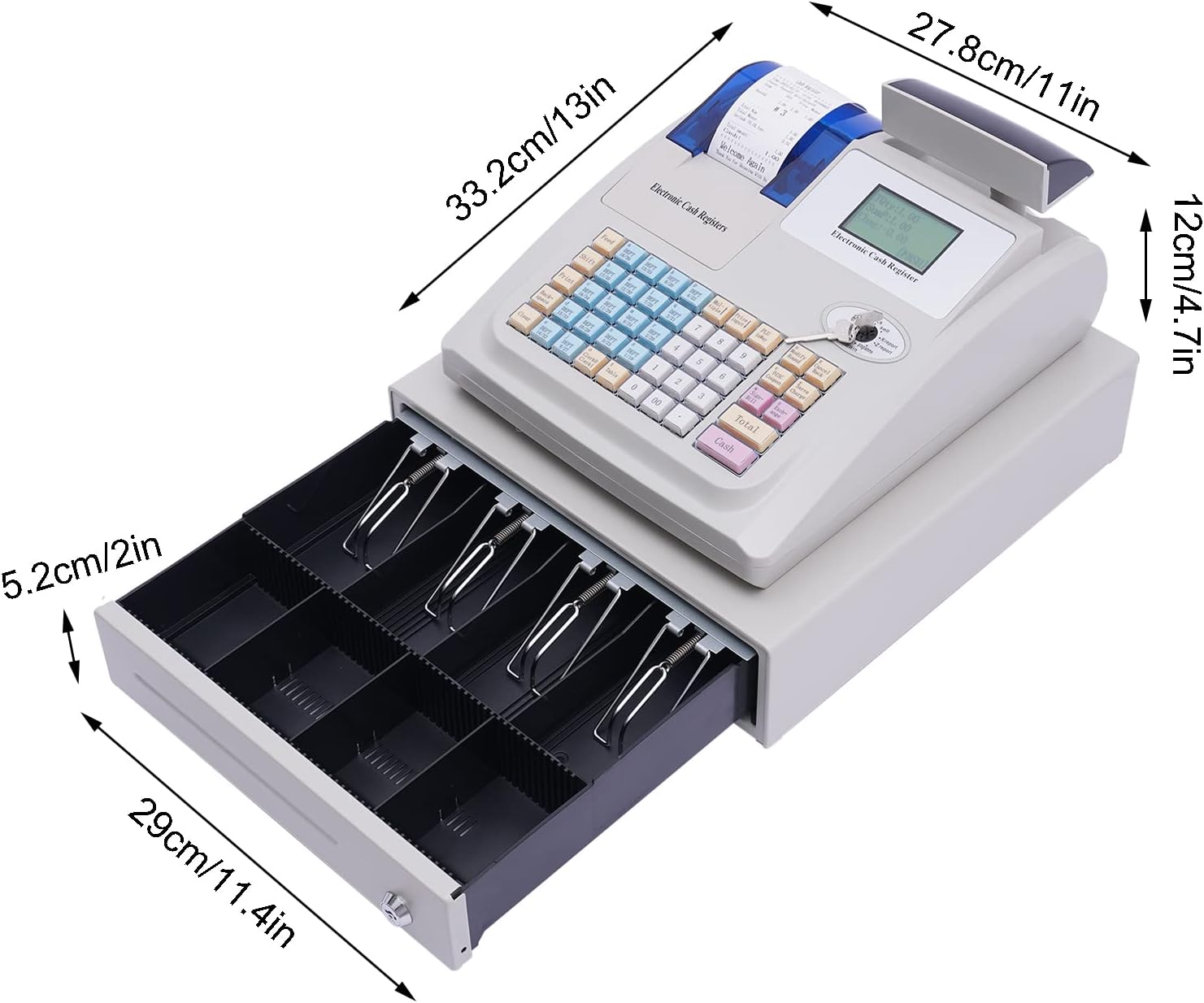 Caja de cajón de caja registradora electrónica, sistema de gestión de efectivo, pantalla térmica electrónica, caja registradora electrónica con