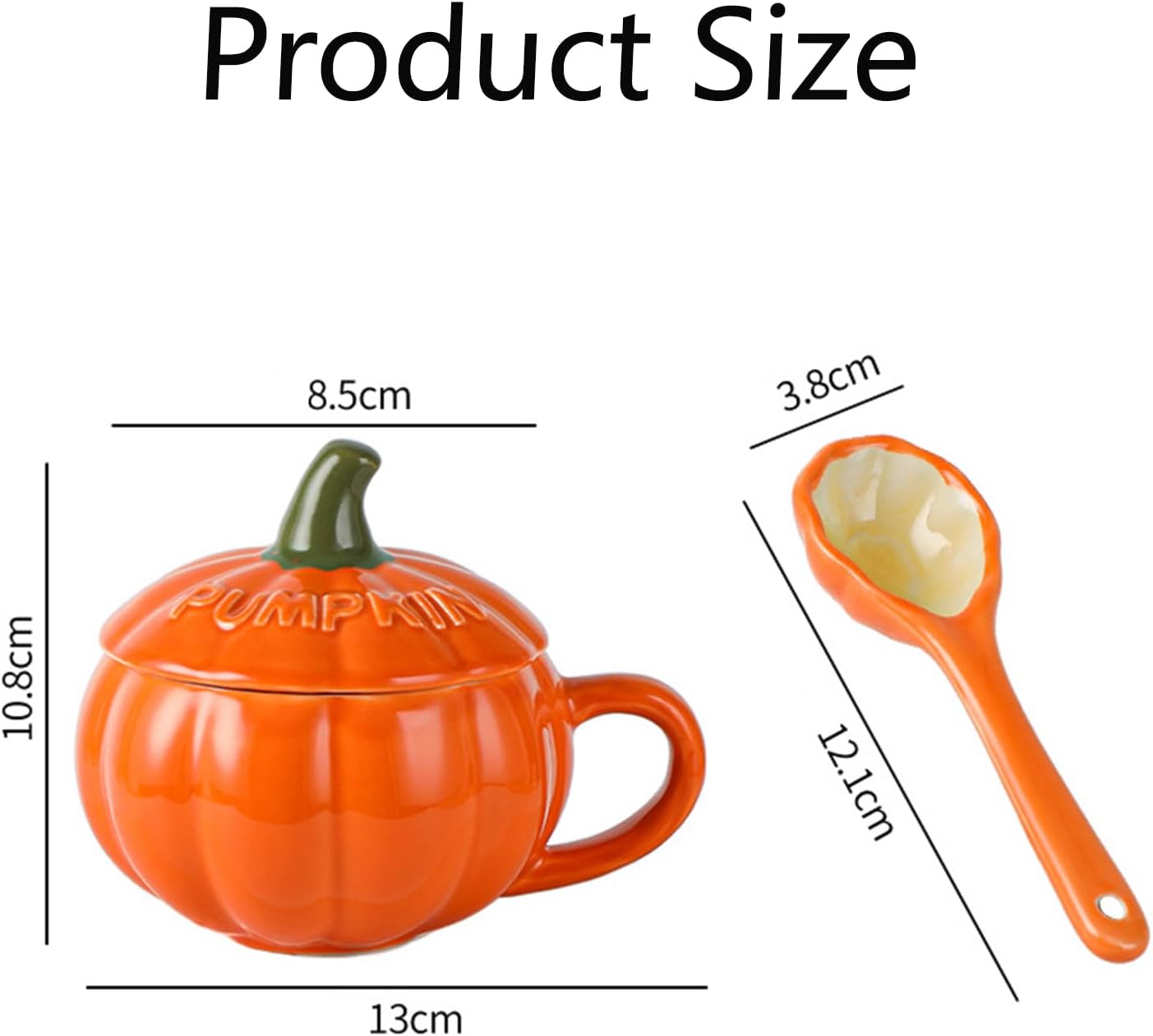 Taza de café y tazas de té de cerámica de calabaza, tazas divertidas con forma de calabaza de Halloween, tazas de otoño con temática de cosecha de