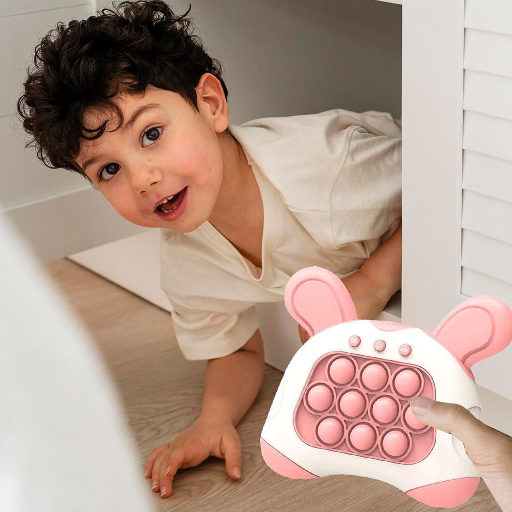 Juguete de empuje rápido con luces  Juego de burbujas de empuje rápido, juego antiestrés, juguete de reventar luz para niños, niños y adultos (rosa)